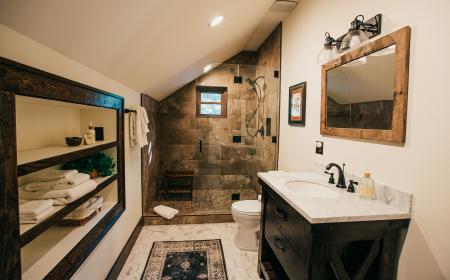 Private bath with walk-in shower